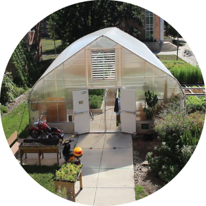 A photo of the Bailey Residential Hall GREENhouse. 