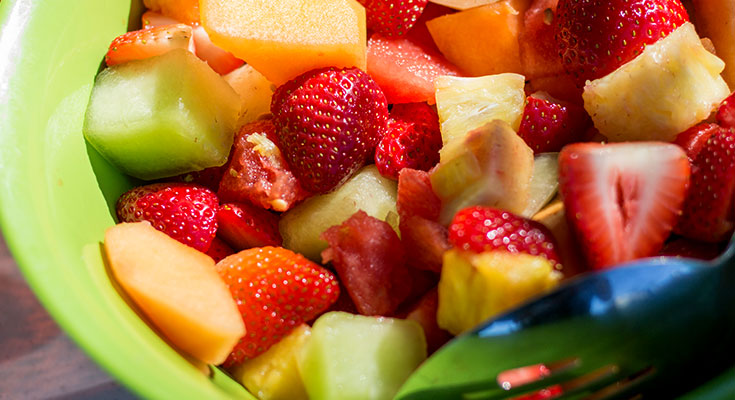 A photo of a fruit salad.