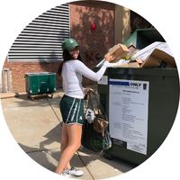 Student recycling materials
