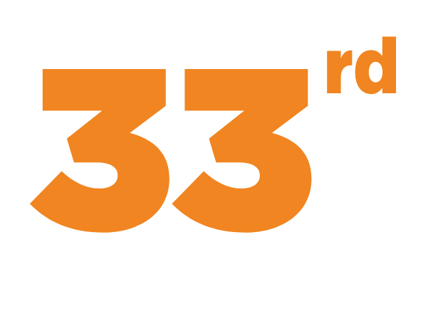 Orange text reading '33rd.'